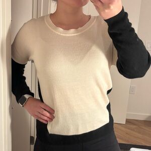 Apt. 9 color block long sleeve sweater light pink & black dolman sleeves small S